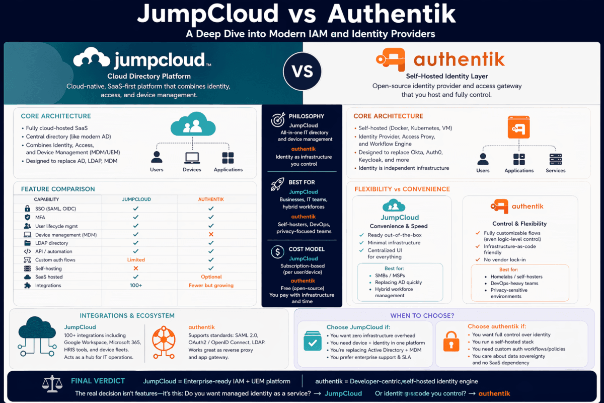 Jumpcloud Vs Authentik Comparison